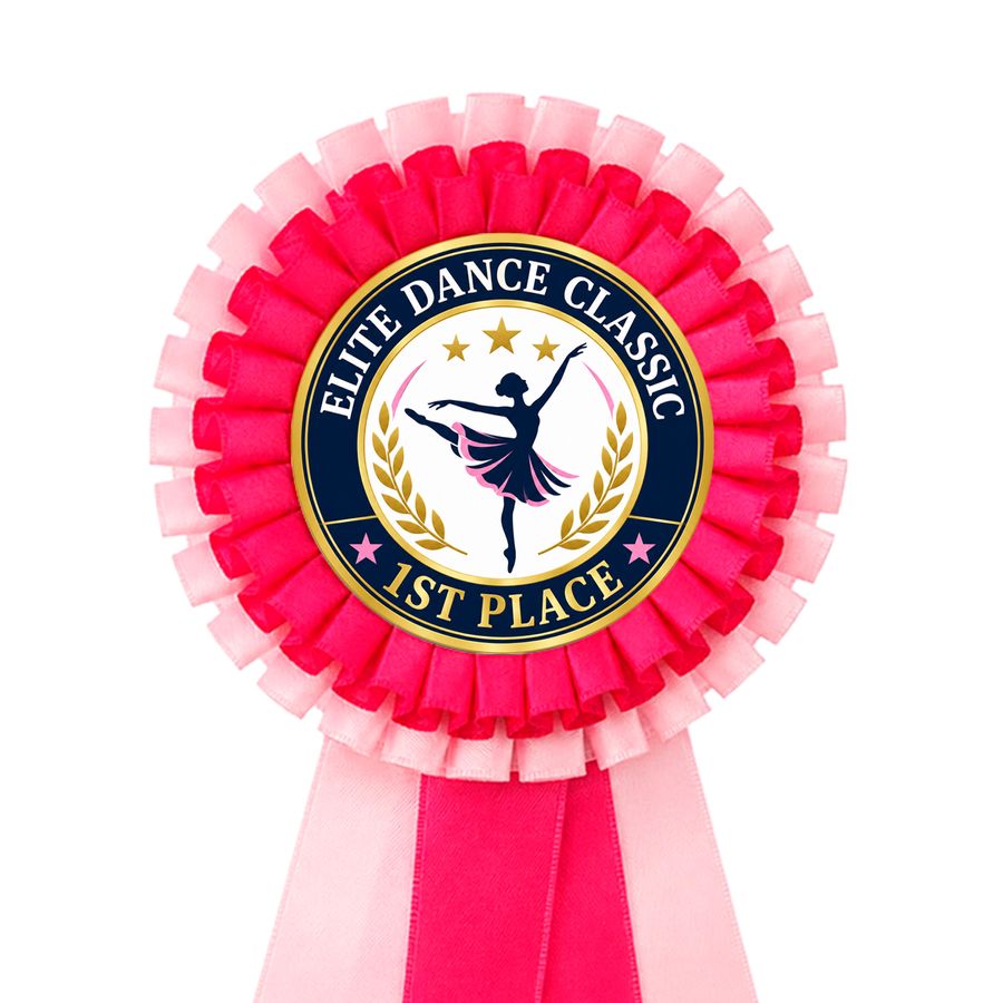 2 Tier Rosette Buttons - Custom Banners Now